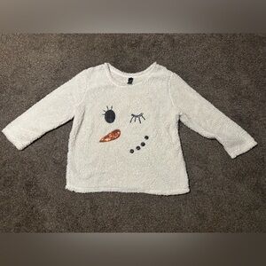 “IJAK ITS JUST A KISS” 100% polyester soft snowman sweater size L
